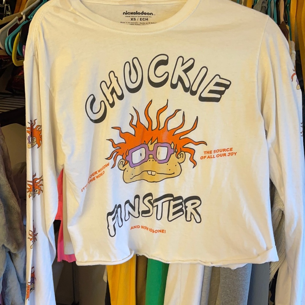 Chuckle Finster Long Sleeve Crop Top